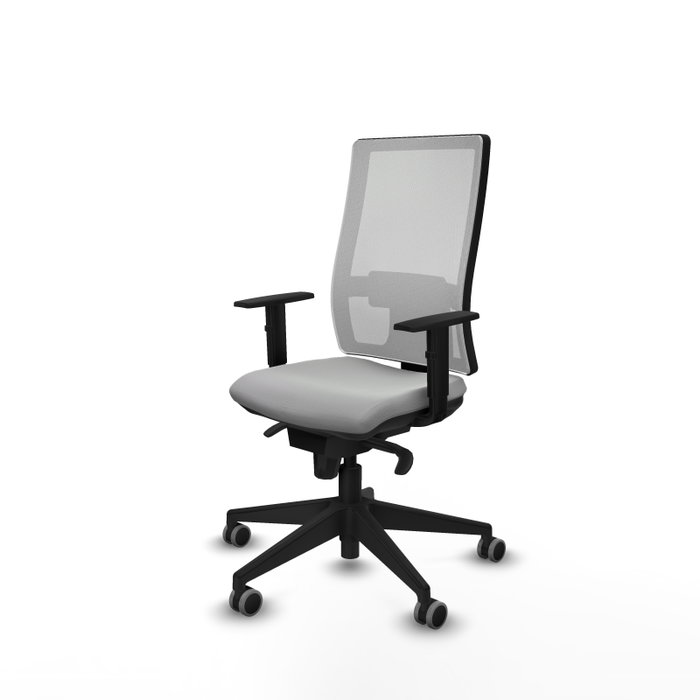 PIQUERAS Y CRESPO Chaise de bureau Horna gris clair et blanc avec mécanisme synchrone