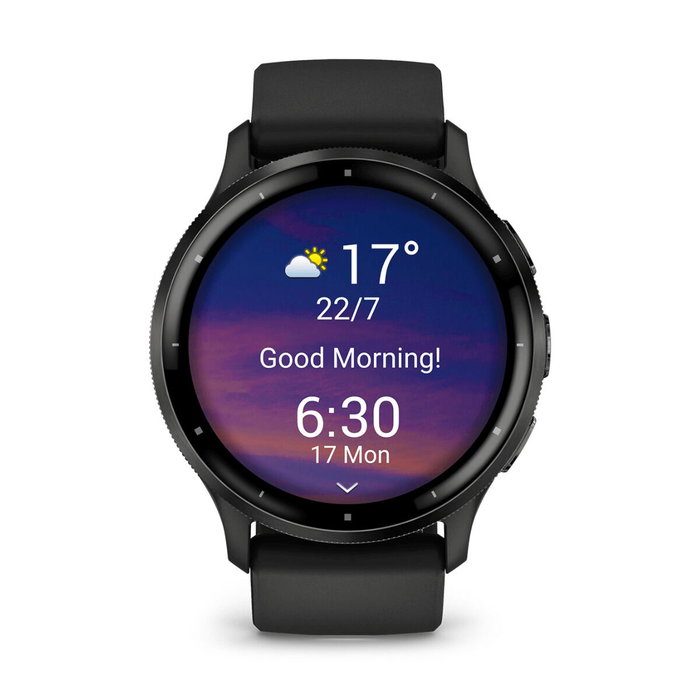 Garmin Venu 3, Bracelet Silicone Noir, Écran AMOLED 1,4 po
