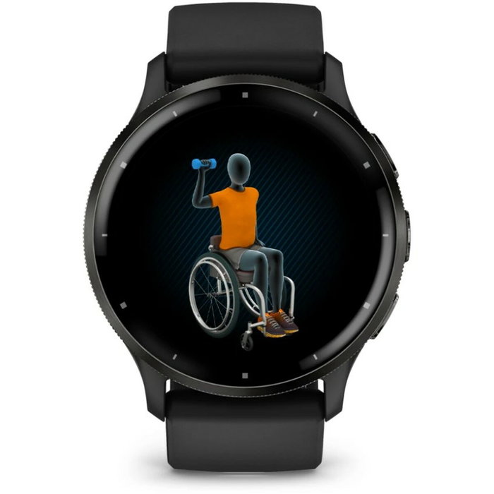 Garmin Venu 3, Bracelet Silicone Noir, Écran AMOLED 1,4 po