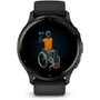 Garmin Venu 3, Bracelet Silicone Noir, Écran AMOLED 1,4 po