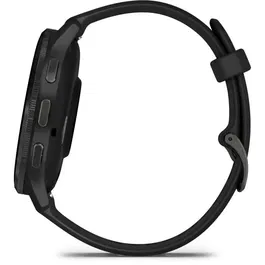 Garmin Montre Connectée GPS Venu 3 - 35.4 mm (1.4") - Boîtier acier gris, bracelet silicone noir - WiFi, autonomie 14 jours, suivi santé et fitness