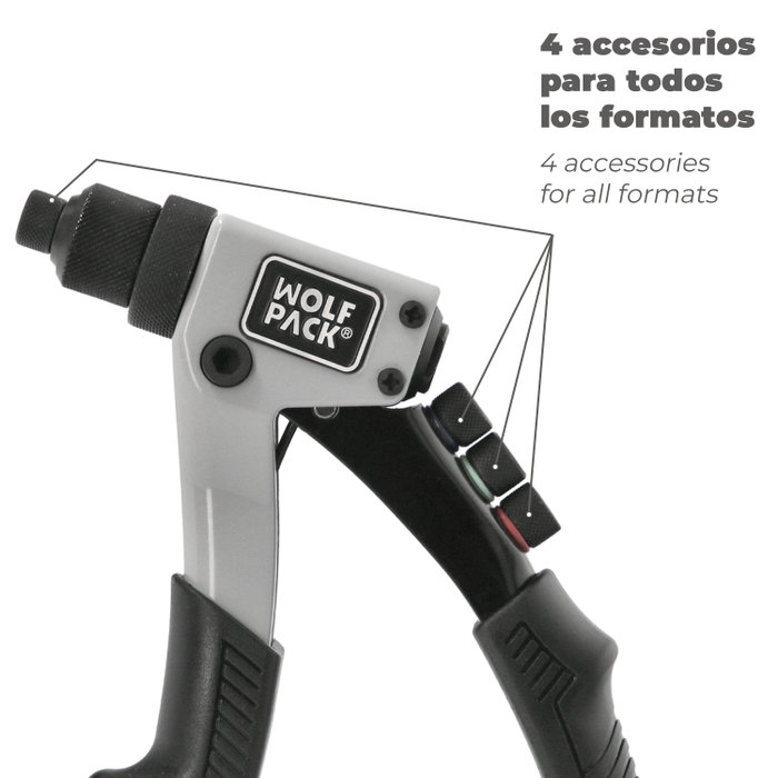 WOLFPACK LINEA PROFESIONAL Remachadora Forjada Plus 1 Mano