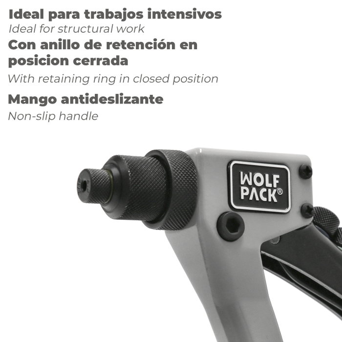 WOLFPACK LINEA PROFESIONAL Remachadora Forjada Plus 1 Mano