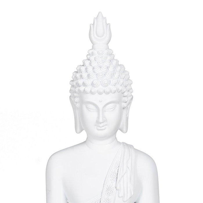 BigBuy Home Figurine Décorative Blanc Buda