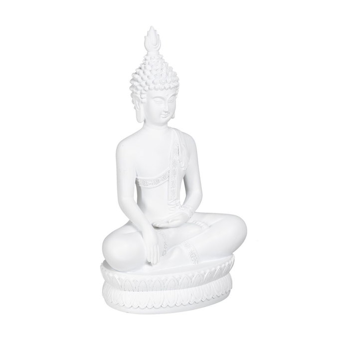 BigBuy Home Figurine Décorative Blanc Buda