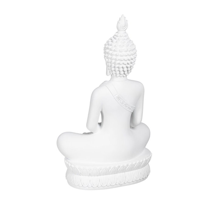 BigBuy Home Figurine Décorative Blanc Buda