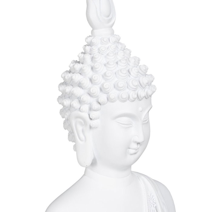 BigBuy Home Figurine Décorative Blanc Buda