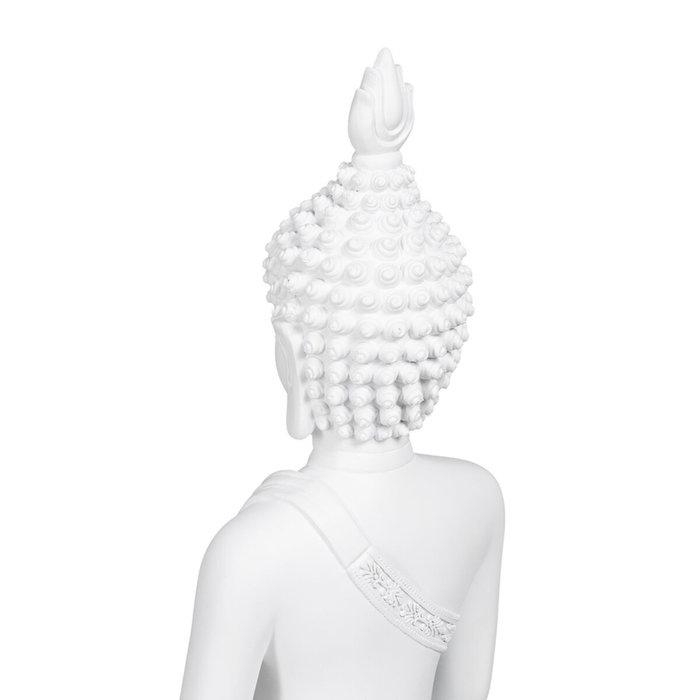 BigBuy Home Figurine Décorative Blanc Buda