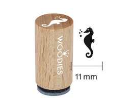 Woodies Sceau mini en bois et caoutchouc hippocampe 15x25mm