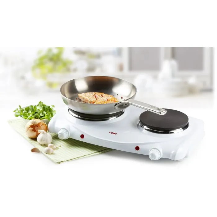 Domo Plaque de cuisson électrique 2 feux 15 cm et 18 cm Domo Plaque de cuisson électrique 2 feux 15 cm et 18 cm
