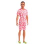 Mattel Ken Fashionistas - Poupée Ken avec short hawaïen à motif blanc et corail, cheveux tressés et sandales vertes, jouet pour enfants dès 3 ans