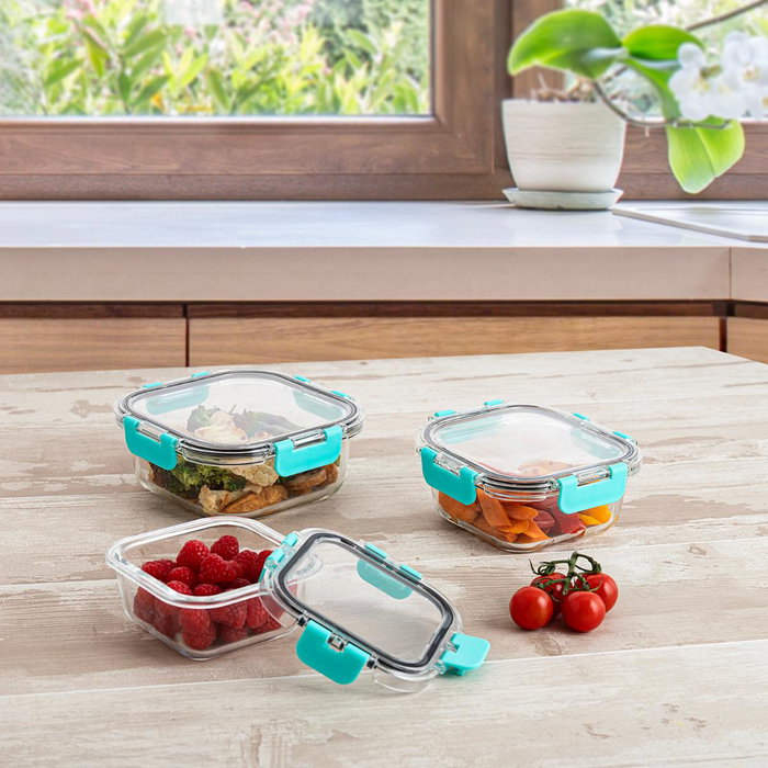 Quid Récipient Hermétique en Verre Purity 53 cL - 13,7x13,7x6,4 cm - Lot de 12 Quid Récipient Hermétique en Verre Purity 53 cL - 13,7x13,7x6,4 cm - Lot de 12