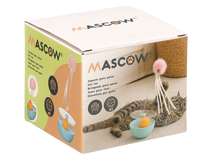 Mascow Jouet pour chat avec grelot, sol, 12 x 32 x 12 cm, plastique et métal, bleu, blanc, orange, rose, transparent (Set de 12) Mascow Jouet pour chat avec grelot, sol, 12 x 32 x 12 cm, plastique et métal, bleu, blanc, orange, rose, transparent (Set de 12)