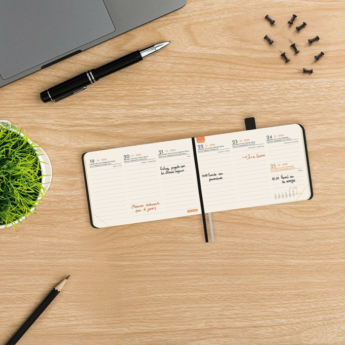 Agenda Finocam MÍNIMAL TEXTURA Noir Mini 10,4 x 7,3 cm 2026