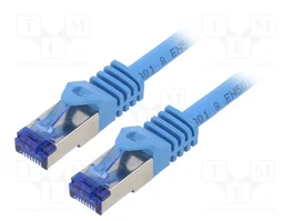 LOGILINK Cordon de raccordement Cat 6a S/FTP bleu 0,5m RJ45