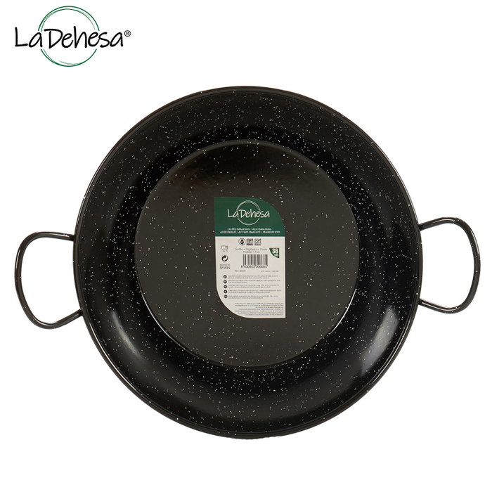 La Dehesa Poêle Profonde Émaillée avec Ansas 36 cm Noir Acier Émaillé (Set de 4)
