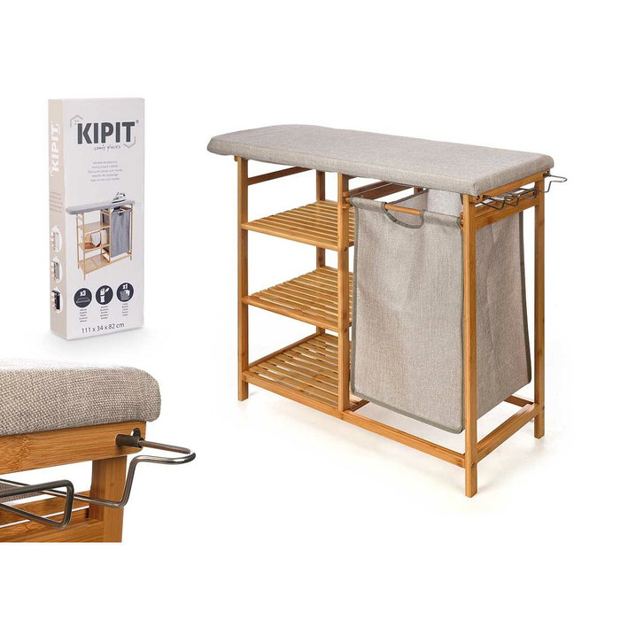 KIPIT Planchero Bambu Cajones Crema