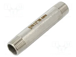 GEBO Connecteur de robinet G316 en acier inoxydable AISI 316L, G 1/2'' extérieur, 100mm