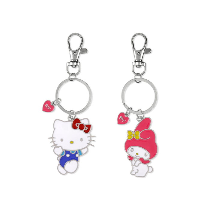 PEERS HARDY Set de 2 Portes-Clés Métalliques Hello Kitty and Friends avec My Melody et Fermoir Pinces de Langouste
