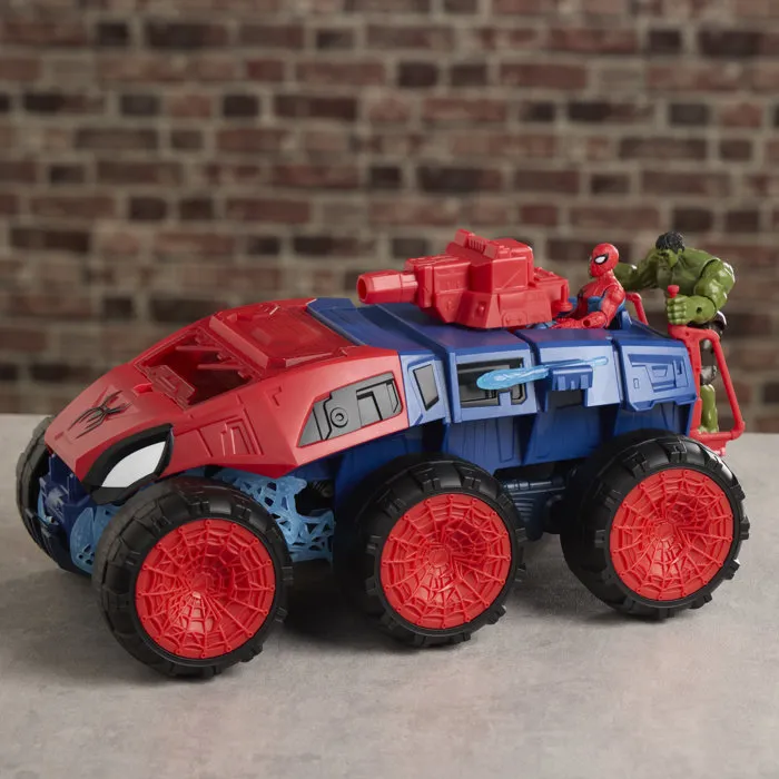 Hasbro Spiderman Super tank à mâchoire 2-en-1, coffret de figurines de 11,5 cm avec véhicule