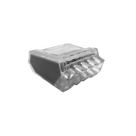 Connecteur rapide 5 voies 24A 450V thermoplastique transparent gris