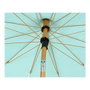 Outdoor Living By Decoris Parasol réglable vert d'eau bordure corail Ø195 x 215 cm avec protection UV30+, pliable