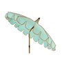Outdoor Living By Decoris Parasol réglable vert d'eau bordure corail Ø195 x 215 cm avec protection UV30+, pliable