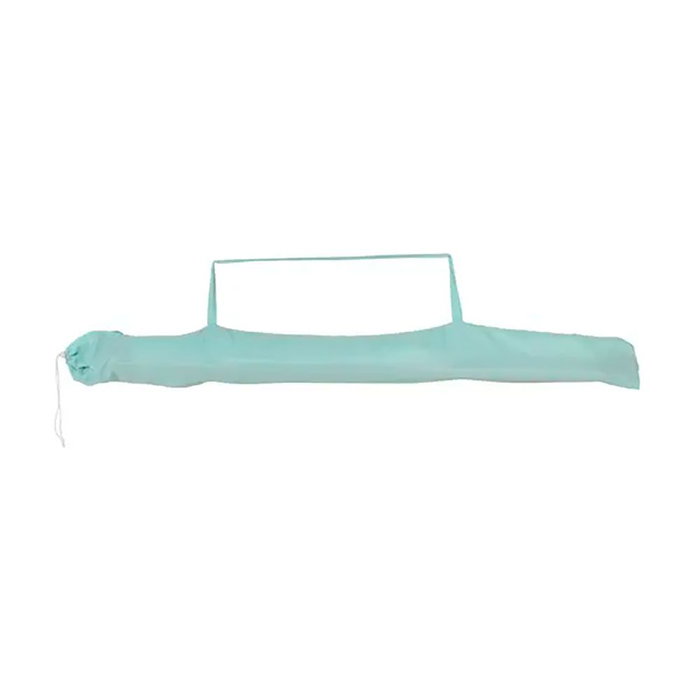 Outdoor Living By Decoris Parasol réglable vert d'eau bordure corail Ø195 x 215 cm avec protection UV30+, pliable