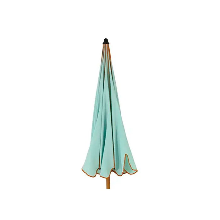 Outdoor Living By Decoris Parasol réglable vert d'eau bordure corail Ø195 x 215 cm avec protection UV30+, pliable