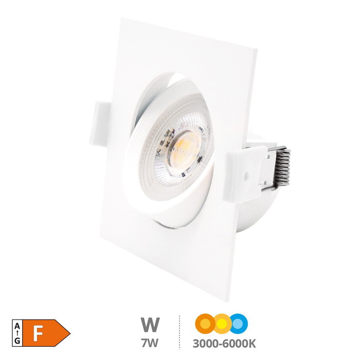 GSC Evolution Aro basculante cuadrado empotrable LED Gonde 7W Blanco GSC Evolution Aro basculante cuadrado empotrable LED Gonde 7W Blanco