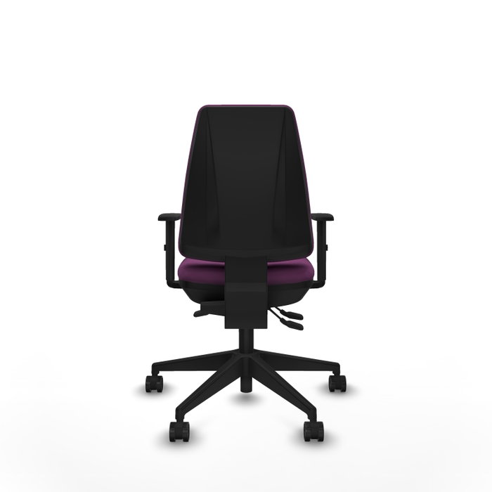 Chaise Elche Asynchrone Cuir écologique Pourpre Base pyramidale noire Accoudoir 1D Sans appui-tête Roulettes 65mm nylon Chaise Elche Asynchrone Cuir écologique Pourpre Base pyramidale noire Accoudoir 1D Sans appui-tête Roulettes 65mm nylon