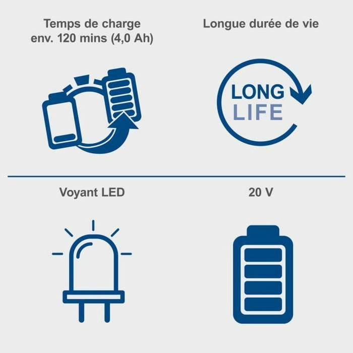 Scheppach SBSK4.0 Batterie 4.0Ah 20V et Chargeur