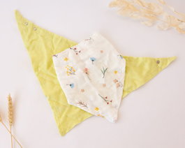 KioKids Set de 2 bandanas pour bébé en bambou et coton jaune