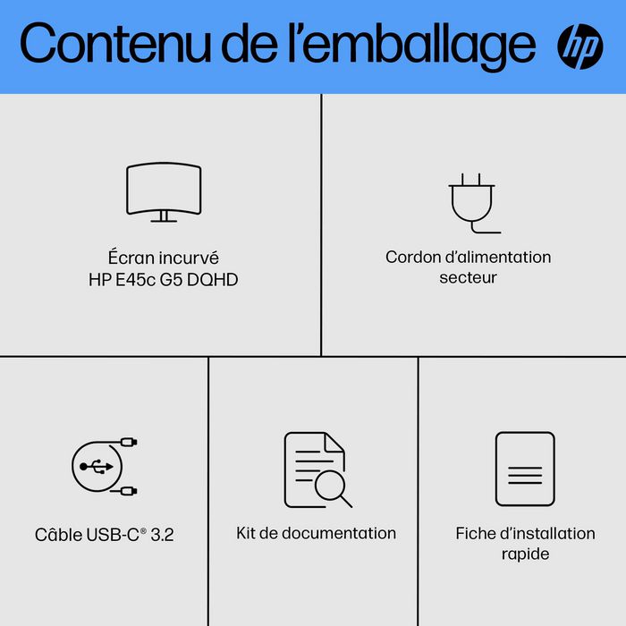 HP E45c G5 Écran incurvé DQHD 44,5 pouces