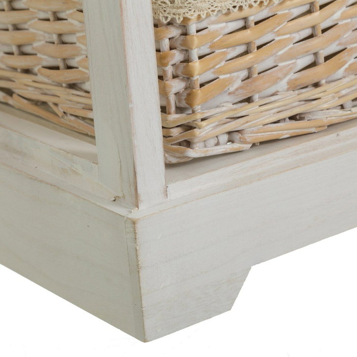 BigBuy Home Caisson à Tiroirs SWEET HEART Crème Naturel