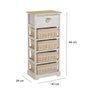 BigBuy Home Caisson à Tiroirs SWEET HEART Crème Naturel