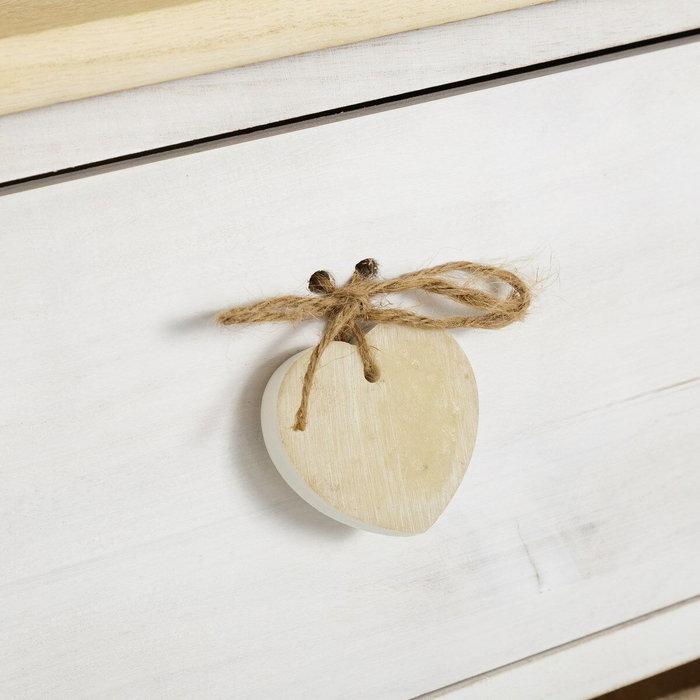 BigBuy Home Caisson à Tiroirs SWEET HEART Crème Naturel