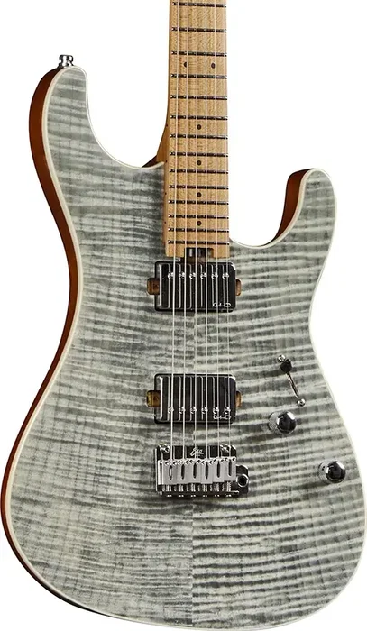 EKO Guitare Électrique Fire 801 Musa, Grey Flamed, 6 Cordes, Aliso, Arce Tosté, Palissandre