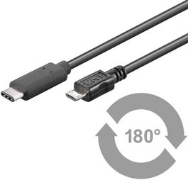 MicroConnect Câble USB-C vers USB 2.0 Micro B 1m
