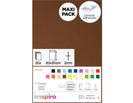 Innspiro Goma EVA marron feuilles autocollantes 20x30cm x 2mm 20u