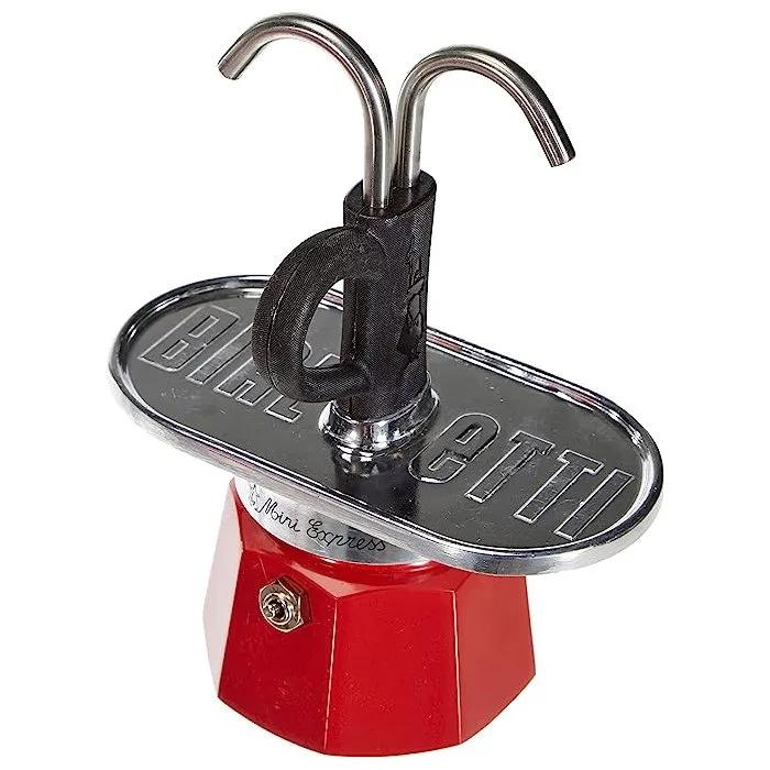 Bialetti Set Cafetière Italienne Mini-Express Rouge Inox avec 2 Tasses à Espresso pour Pause Café Bialetti Set Cafetière Italienne Mini-Express Rouge Inox avec 2 Tasses à Espresso pour Pause Café