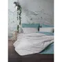 Parure de lit 1 housse de couette 220 x 240 cm + 2 taies 60 x 60 cm - 100% coton renforcé 145 fils - Couleur Menthe - Lavable machine