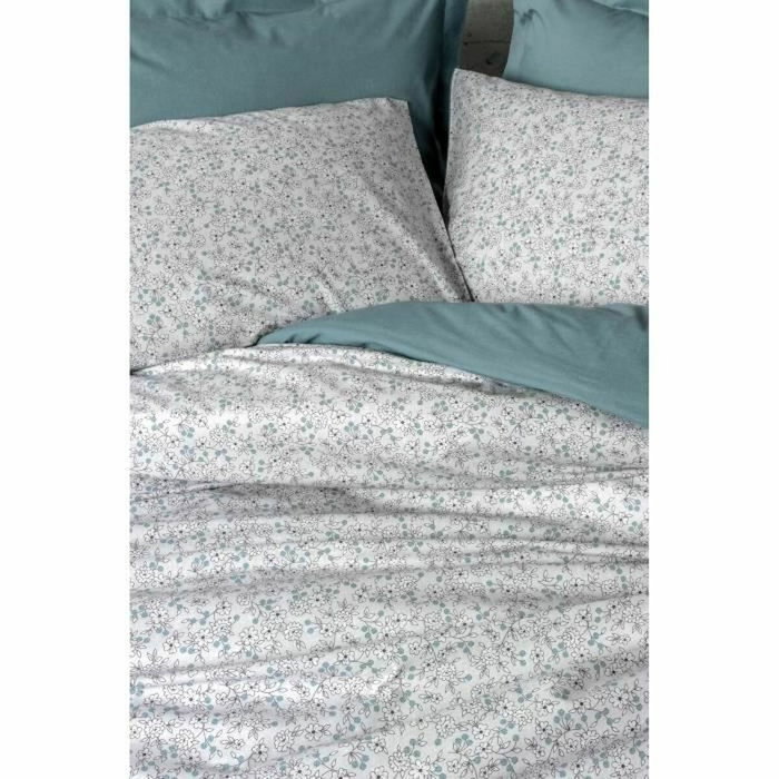 Parure de housse de couette 100% coton renforcé Menthe 220 x 240 cm, 3 pièces