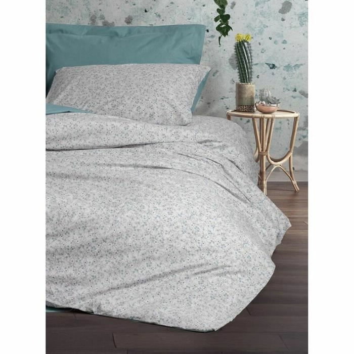 Parure de housse de couette 100% coton renforcé Menthe 220 x 240 cm, 3 pièces