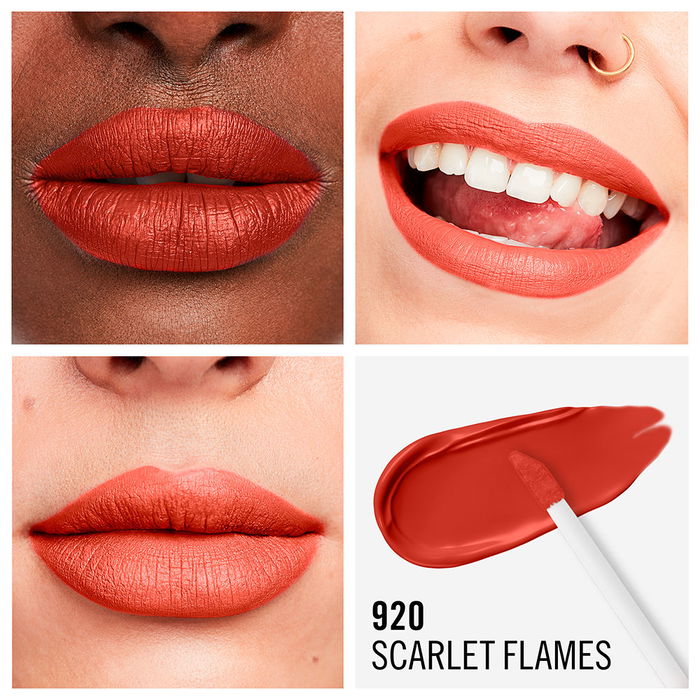 Rimmel London Rouge à Lèvres Liquide Lasting Mega Matte #920-Flammes Écarlates 7,4 ml Rimmel London Rouge à Lèvres Liquide Lasting Mega Matte #920-Flammes Écarlates 7,4 ml