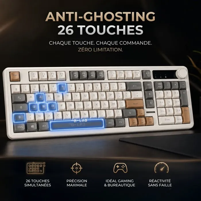The G-Lab KEYZ CAESIUM EX Clavier Gamer Membrane Rainbow The G-Lab KEYZ CAESIUM EX Clavier Gamer Membrane Rainbow