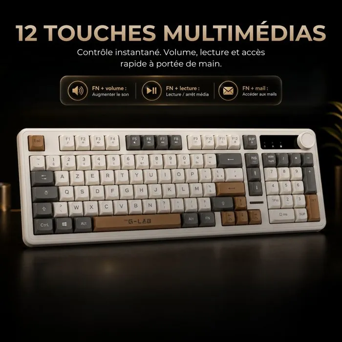 The G-Lab KEYZ CAESIUM EX Clavier Gamer Membrane Rainbow The G-Lab KEYZ CAESIUM EX Clavier Gamer Membrane Rainbow