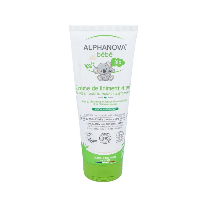 ALPHANOVA Crème Liniment 4 en 1 Bébé 200 ml Bio - Nettoyant, Hydratant, Change, Massage ALPHANOVA Crème Liniment 4 en 1 Bébé 200 ml Bio - Nettoyant, Hydratant, Change, Massage