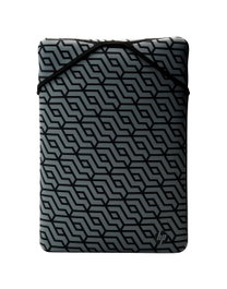 HP Housse de protection réversible pour ordinateur portable 14 pouces, Motif géométrique, Noir et Argent