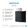 HP Housse de protection réversible en néoprène pour ordinateur portable 14,1 pouces - Protection contre les chocs et rayures, motif géométrique